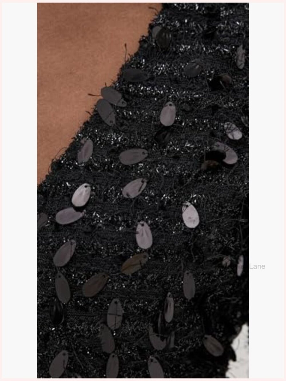 V-Neck Long Sleeve Sequin Blouse with Single-Button Placket and Back Ties - Picture 6 of 6